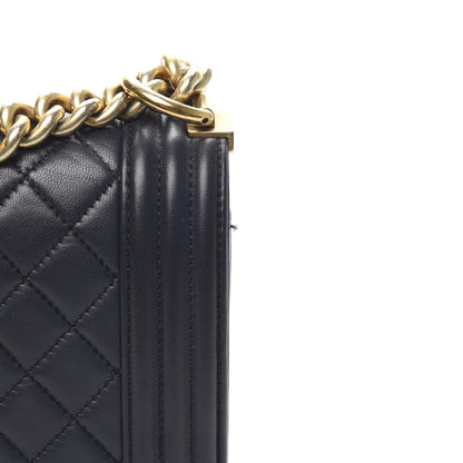 Chanel Lambskin Quilted Medium Boy Flap Dark Blue 11 of 11