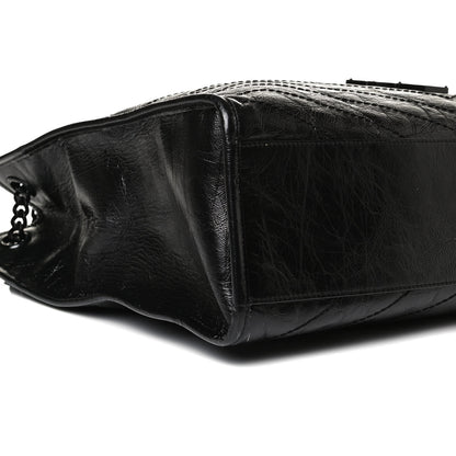 Saint Laurent Crinkled Calfskin Matelasse Monogram Large Niki Shopper Tote Black 9 of 16