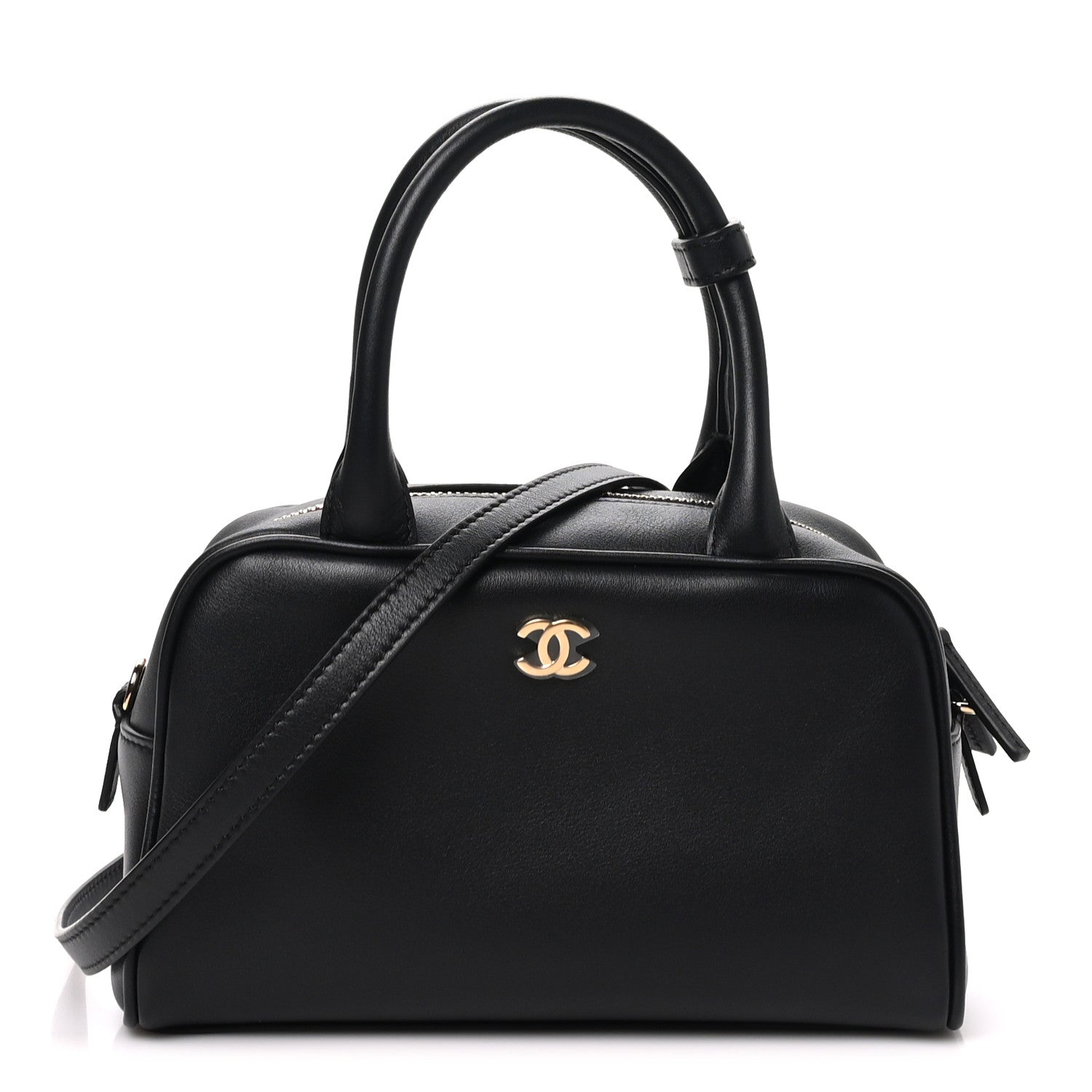 Chanel Calfskin Small Perfect Bowling Bag Black 1 of 11