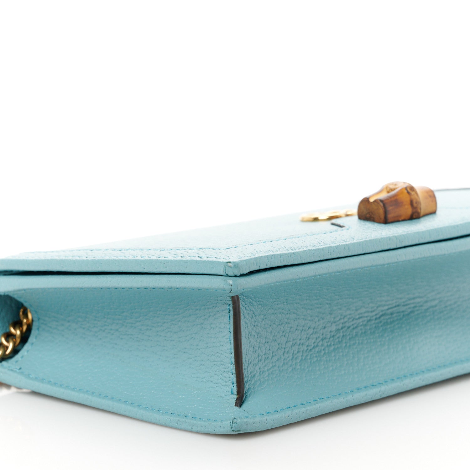 Gucci Textured Dollar Calfskin Mini Diana Chain Bag Dusty Azure 9 of 10