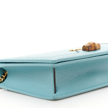 Gucci Textured Dollar Calfskin Mini Diana Chain Bag Dusty Azure 9 of 10