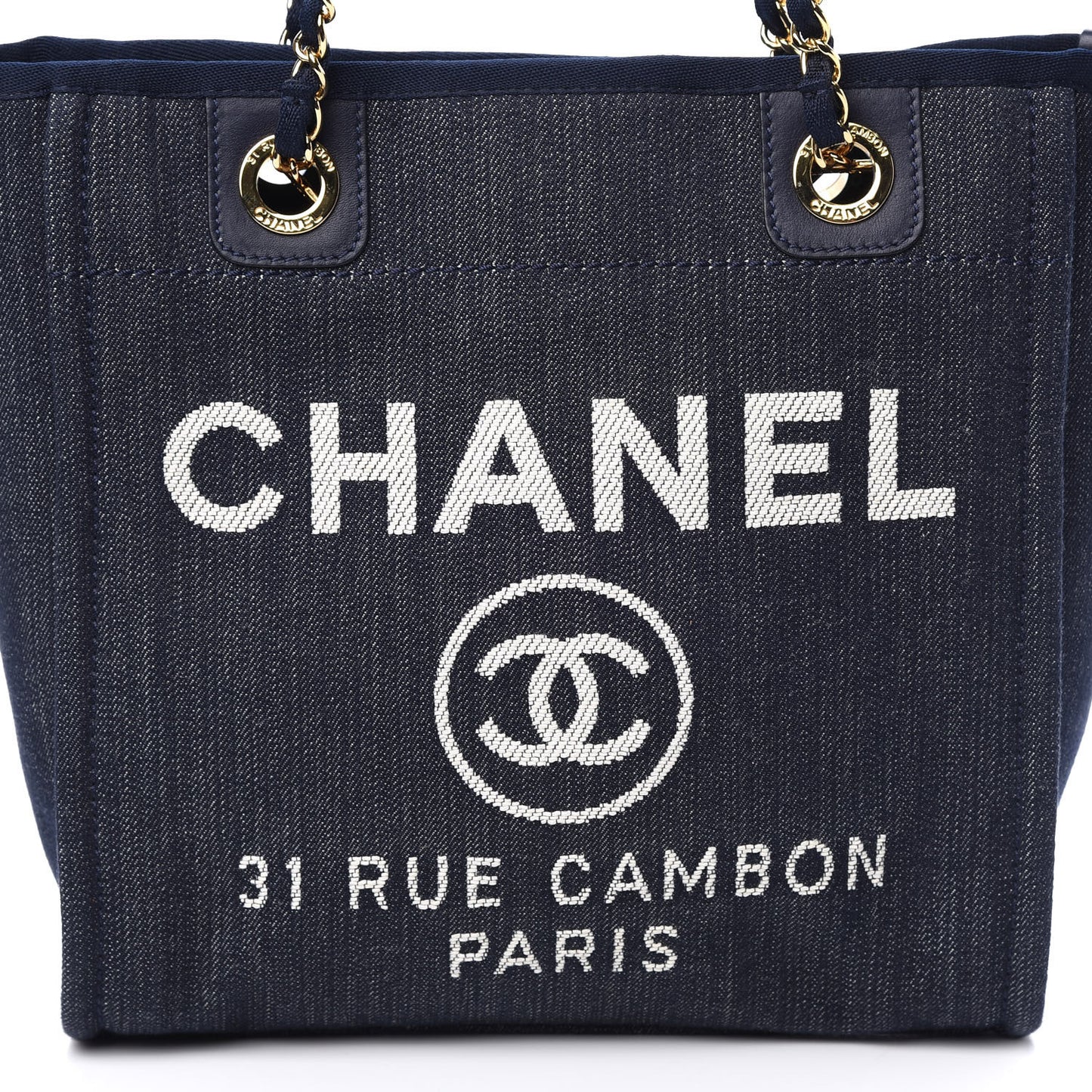 Denim Mini Deauville Tote Dark Blue