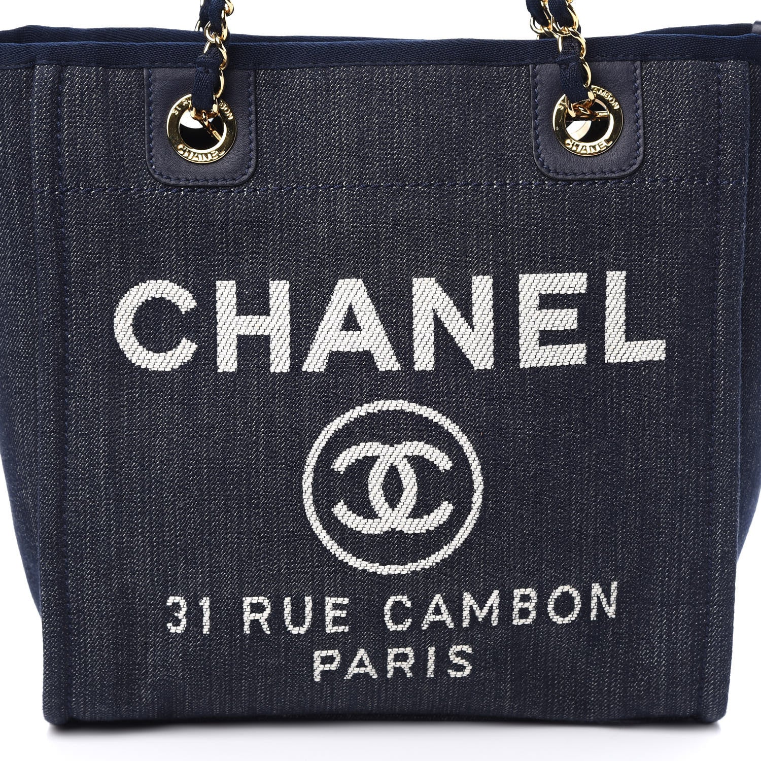 Chanel Denim Mini Deauville Tote Dark Blue 10 of 10