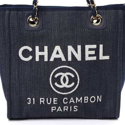 Chanel Denim Mini Deauville Tote Dark Blue 10 of 10