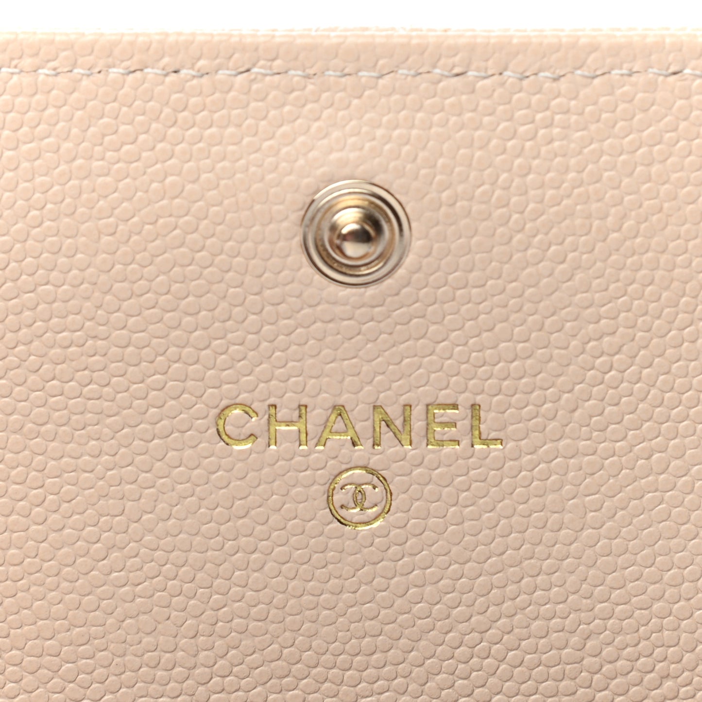 Caviar Pearl Quilted Coco Candy Wallet Beige