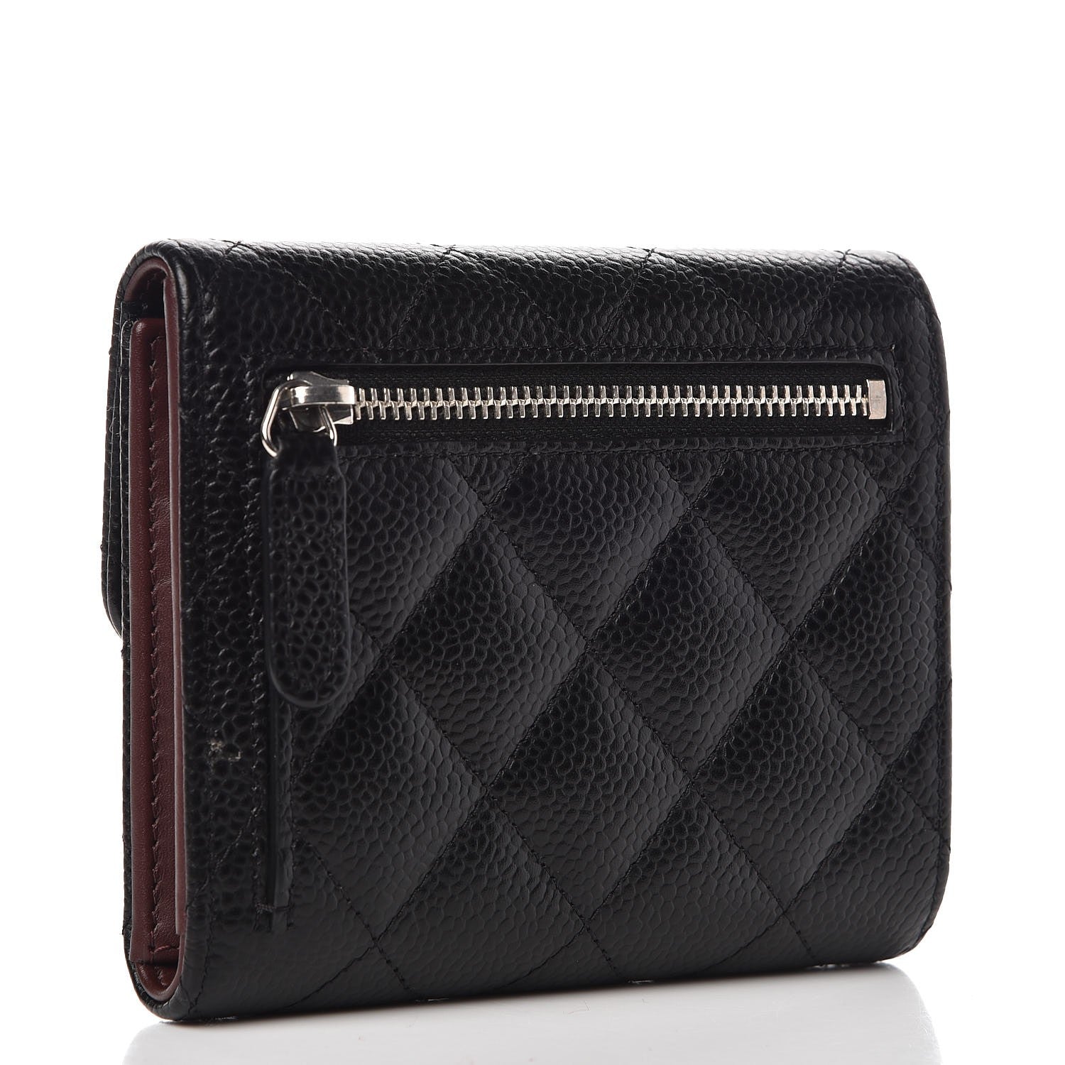 Chanel Caviar Quilted Compact Flap Wallet Black 3 of 9