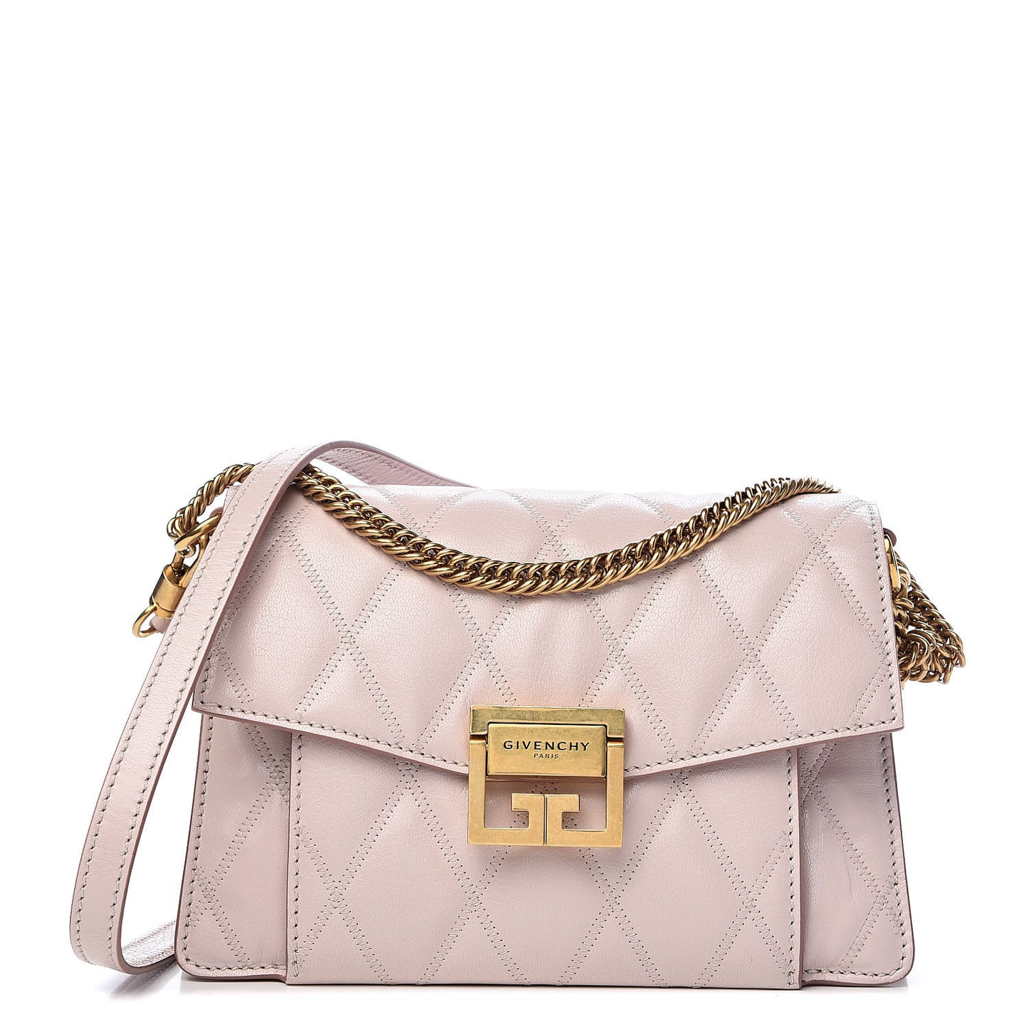 Goatskin Quilted Small GV3 Shoulder Bag Natural