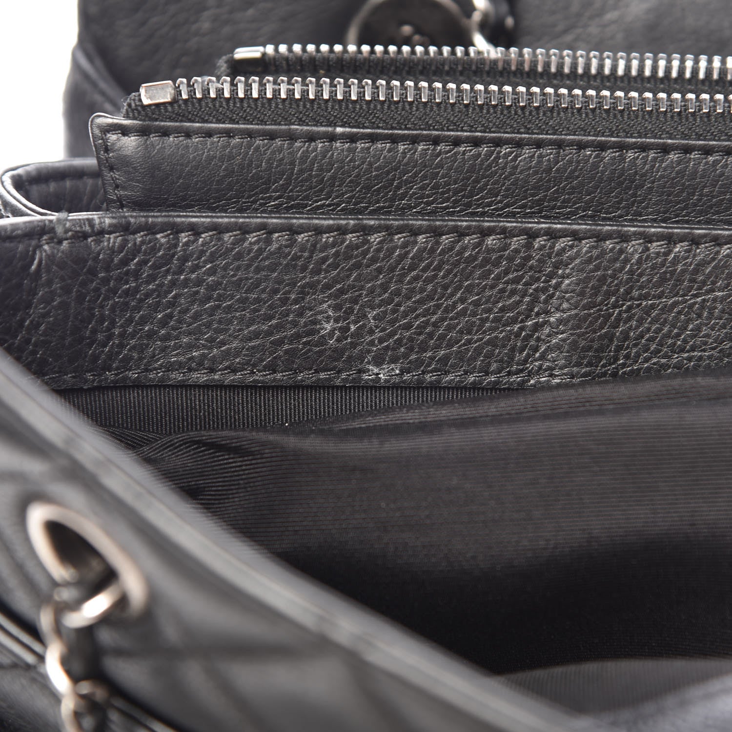 Chanel Calfskin Quilted Frame In Chain Tote Black 13 of 19