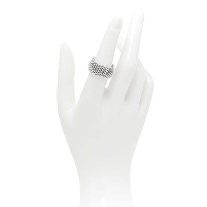 Tiffany Sterling Silver Somerset Mesh Ring 53 6.25 2 of 4