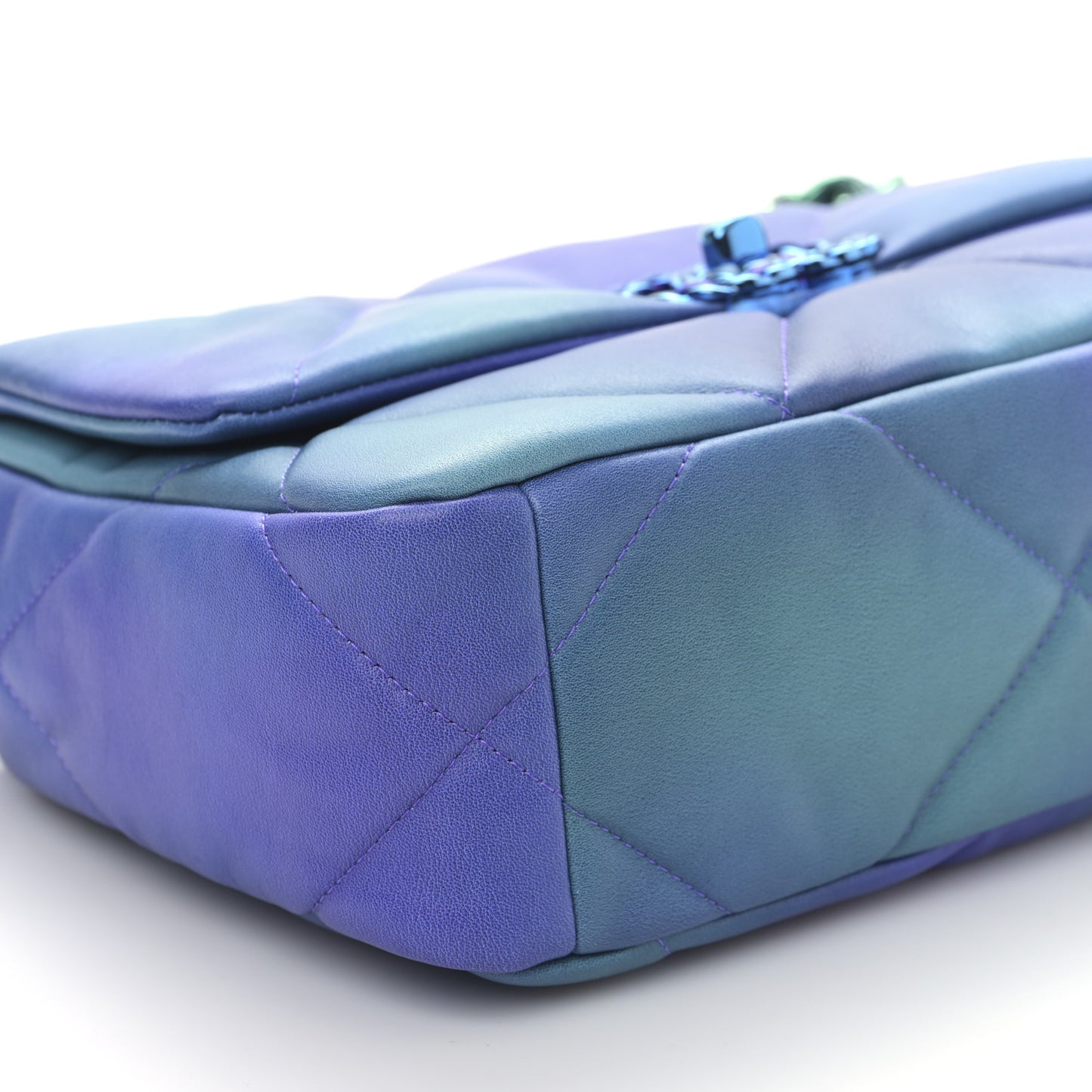 Tie Dye Calfskin Quilted Medium Chanel 19 Flap Blue Purple