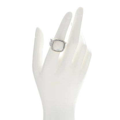 David Yurman Sterling Silver Diamond Mother of Pearl 14mm Albion Statement Ring 54 7 1 of 4
