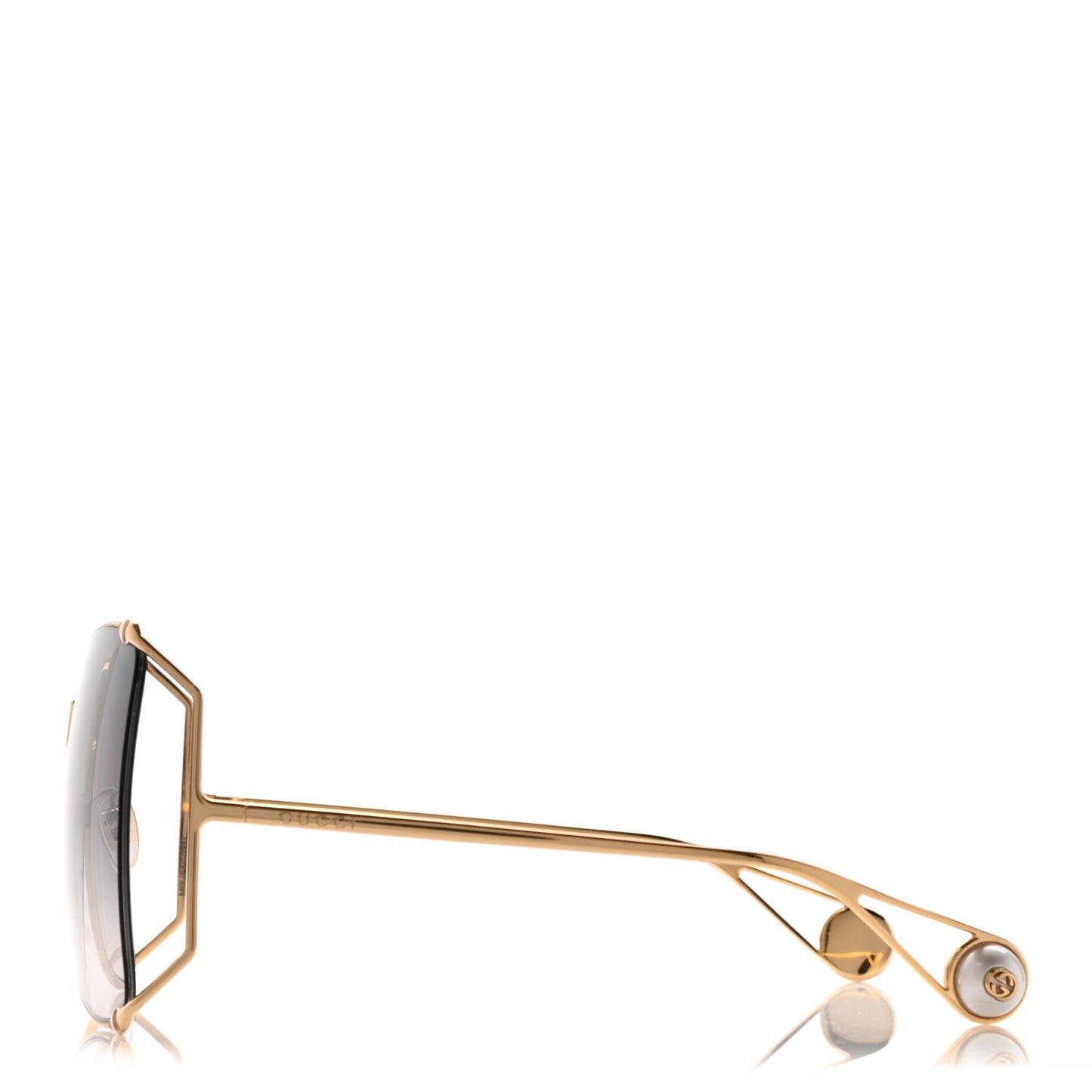 Metal Oversized Round Sunglasses GG0252S Gold