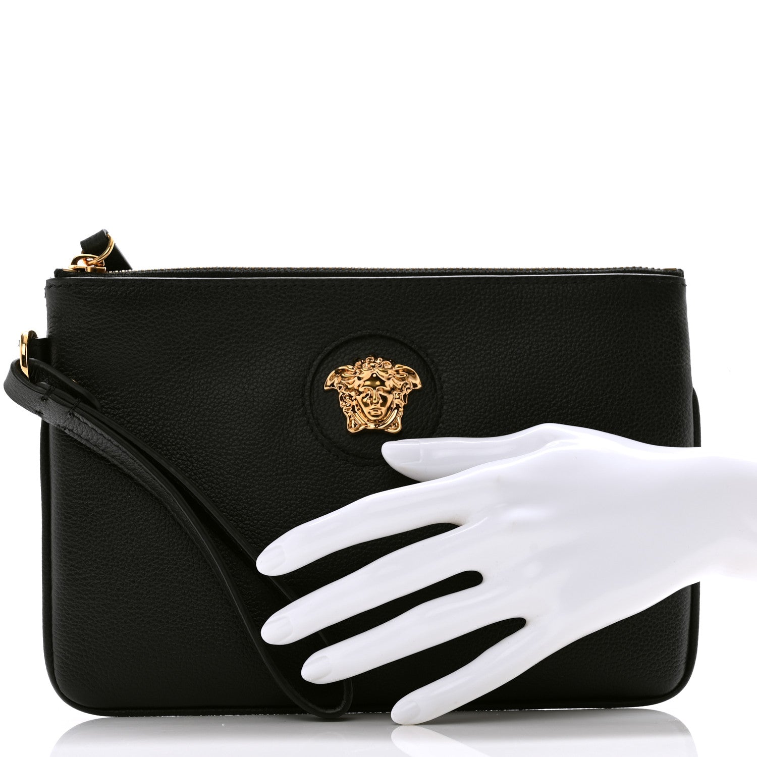 Versace Grained Calfskin La Medusa Pouch Black 2 of 7