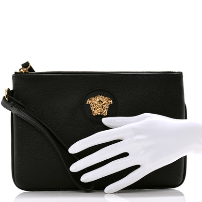 Versace Grained Calfskin La Medusa Pouch Black 2 of 7