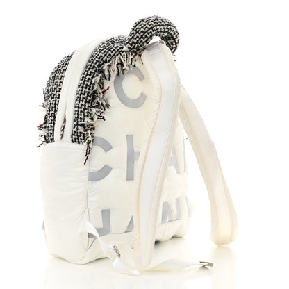 Chanel Nylon Tweed Coco Neige Small Doudoune Backpack Ivory 3 of 11