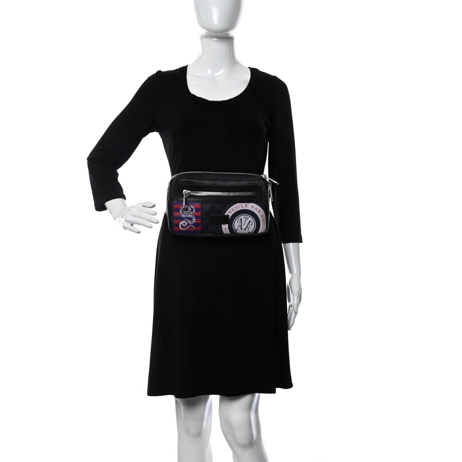 Gucci GG Supreme Monogram Night Courrier Belt Bag Black Multicolor 2 of 13