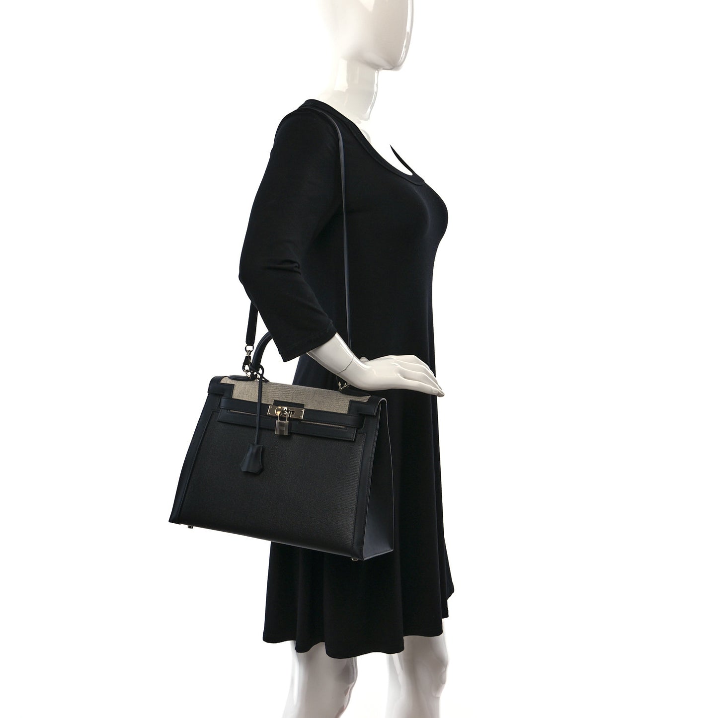 Berline Toile Swift Kelly Sellier 32 Black Ecru