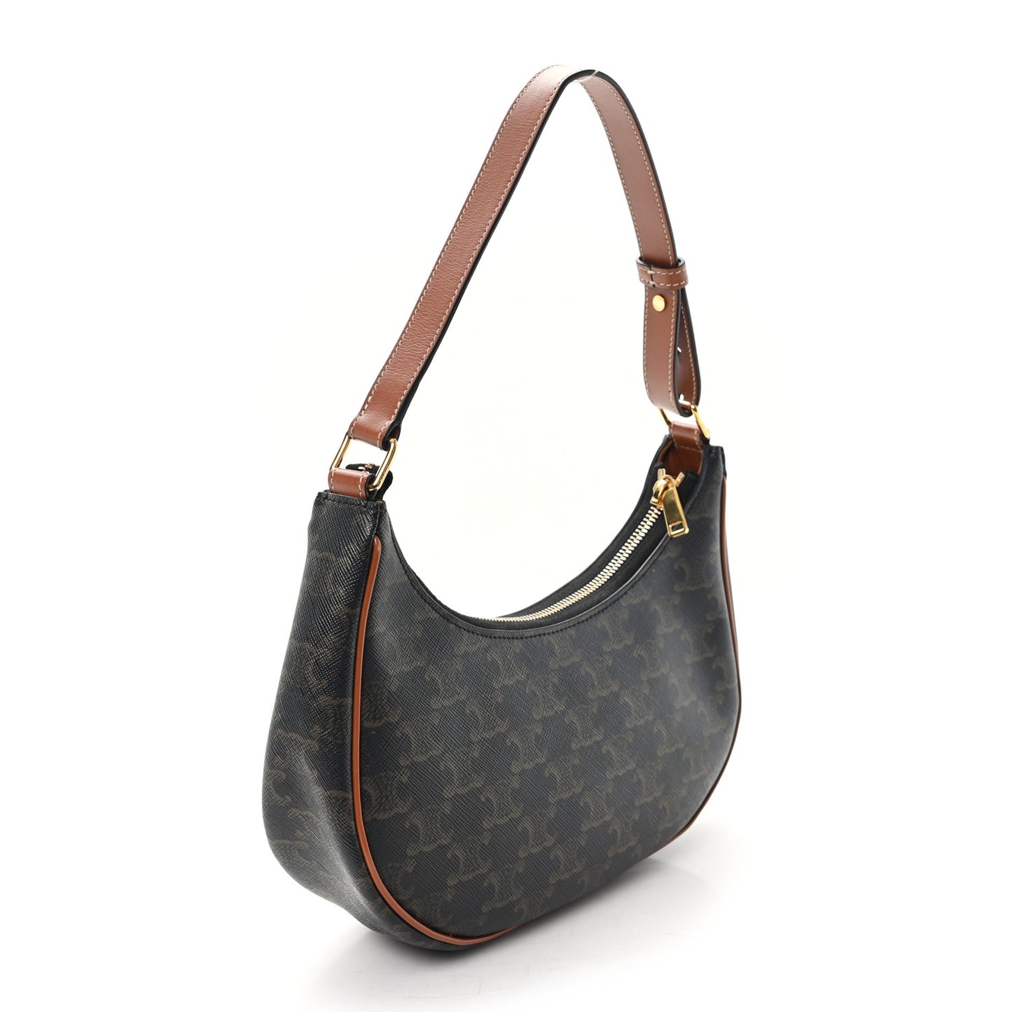 Triomphe Canvas Calfskin Ava Shoulder Bag Tan