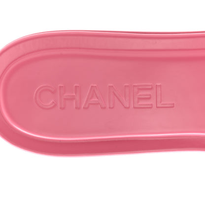 Chanel Calfskin Patent Calfskin Logo Mules 36 Pink Black 7 of 10