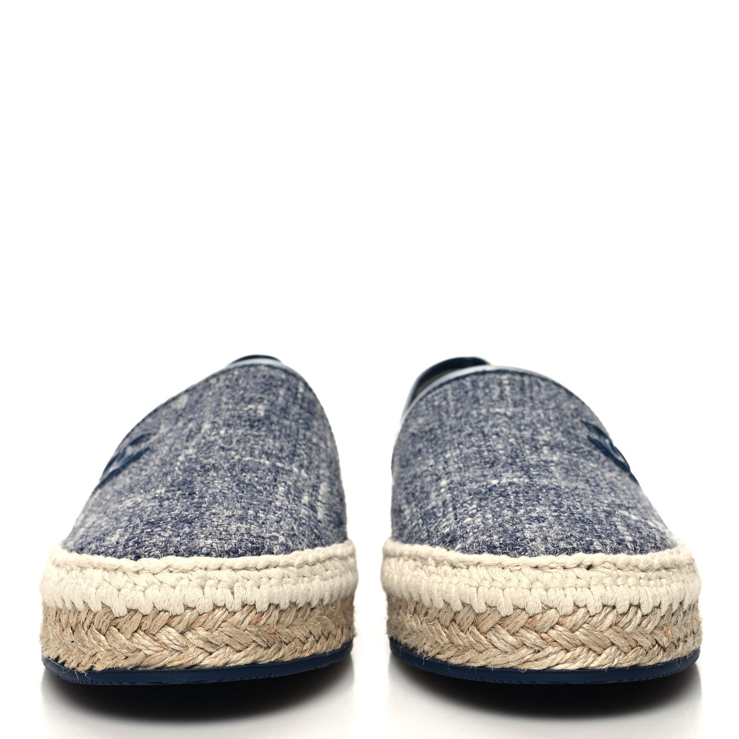 Chanel Fabric Patent Calfskin CC Espadrilles 38 Blue 2 of 8