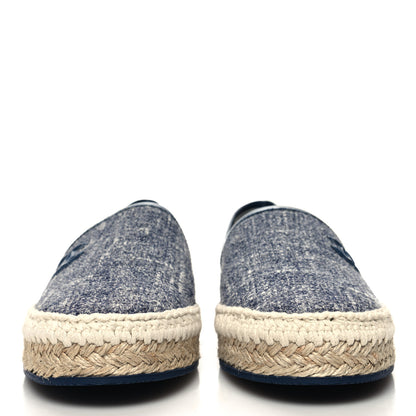 Chanel Fabric Patent Calfskin CC Espadrilles 38 Blue 2 of 8