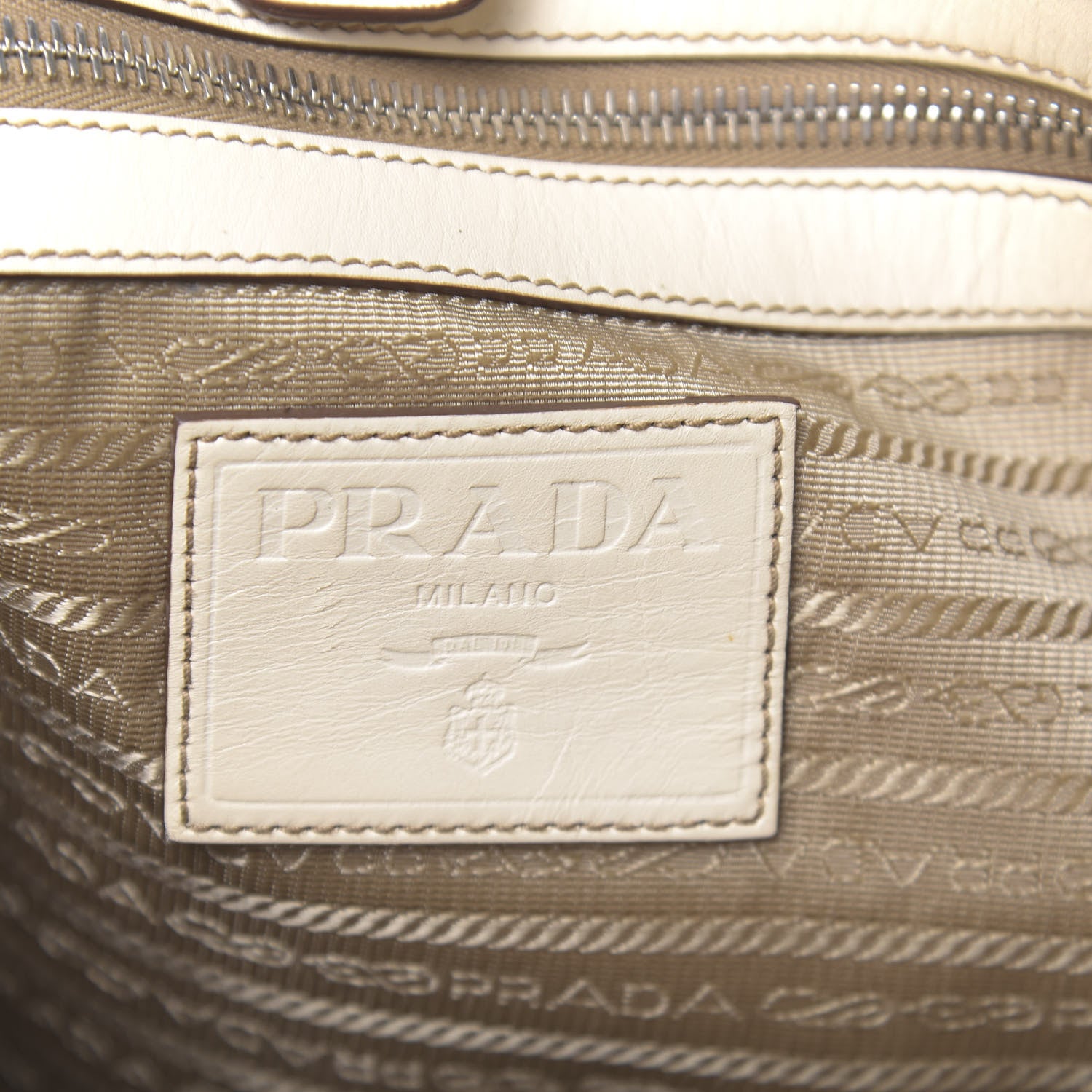 Prada Jacquard Logo Shoulder Bag Corda Cera 6 of 10