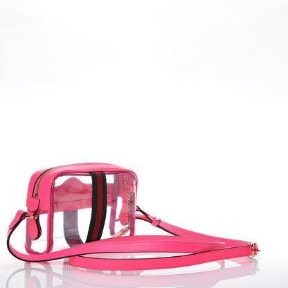 Gucci Vinyl Web Mini Ophidia Transparent Shoulder Bag Fluorescent Fuchsia 3 of 10