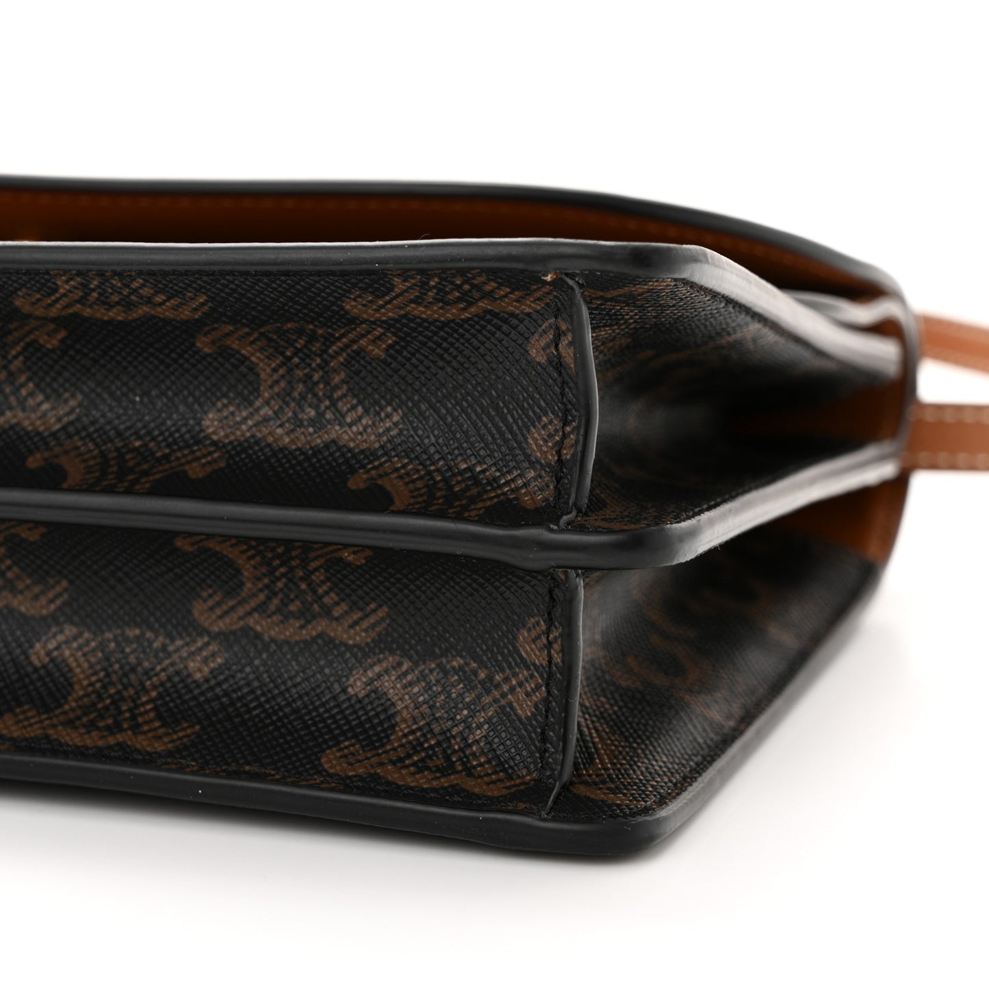 Triomphe Canvas Lambskin Wallet On Strap Tan