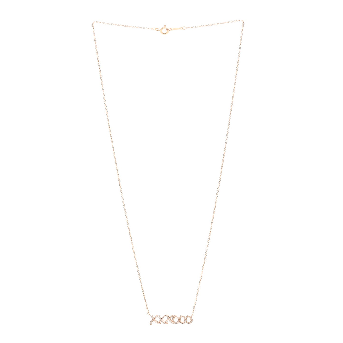 18K Rose Gold Diamond Paloma Picasso Love and Kisses Pendant Necklace