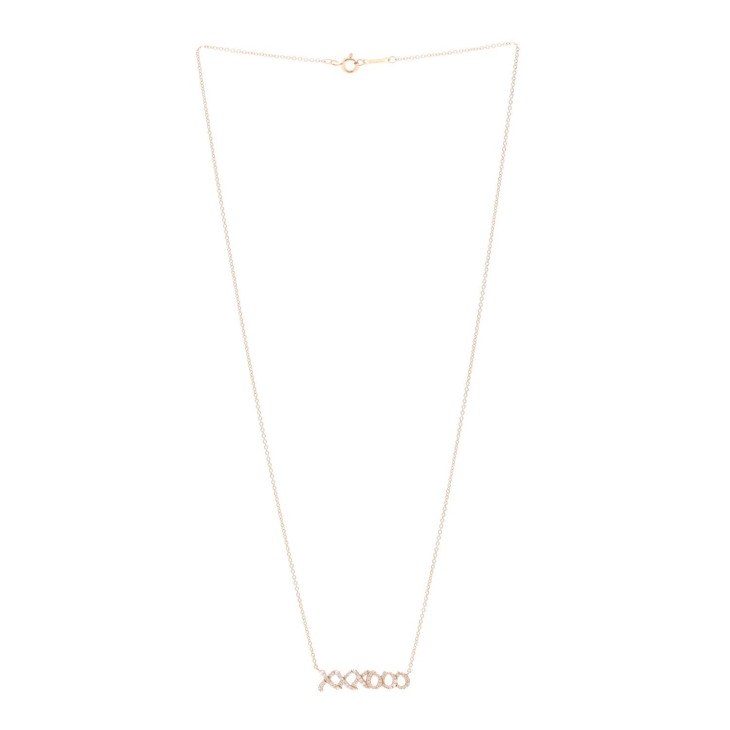 Tiffany 18K Rose Gold Diamond Paloma Picasso Love and Kisses Pendant Necklace 3 of 5
