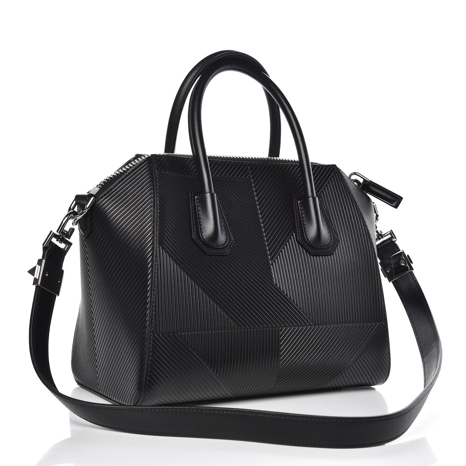 Givenchy Calfskin Geometric Embossed Small Antigona Black 3 of 7