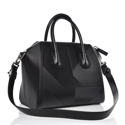 Givenchy Calfskin Geometric Embossed Small Antigona Black 3 of 7
