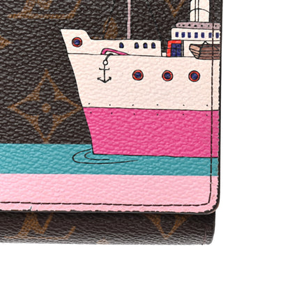 Louis Vuitton Monogram 2016 Christmas Animation Sarah Wallet Rose Ballerine 5 of 6