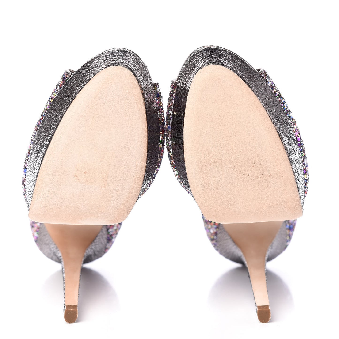 Glitter Fabric Vibe Peep Toe Platform Pumps 40 Multicolor