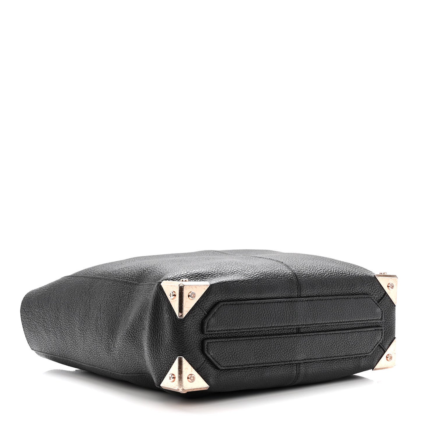 Pebbled Calfskin Large Prisma Skeletal Tote Black Rose Gold Hardware