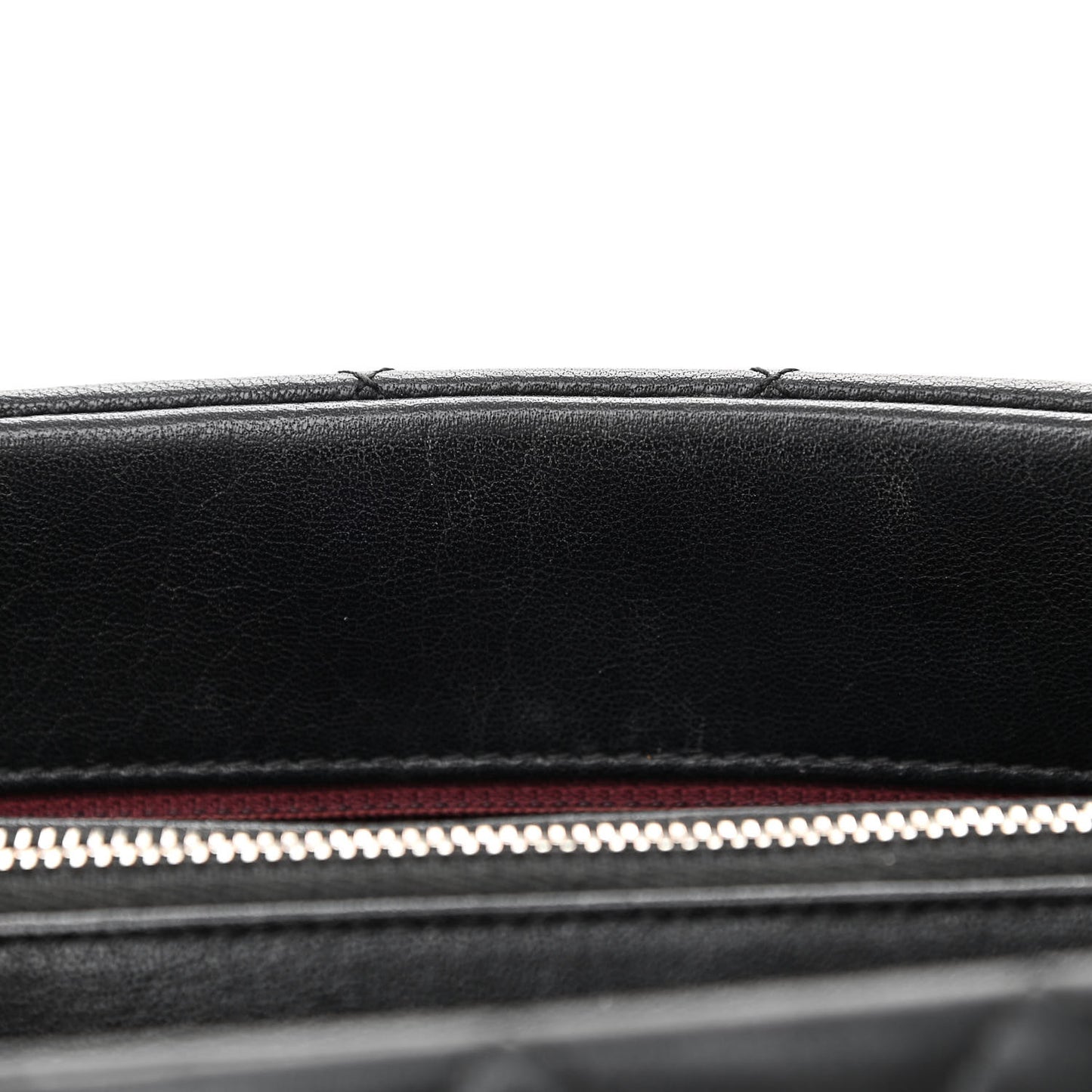 Shiny Sheepskin Quilted Large Trapezio Flap Black