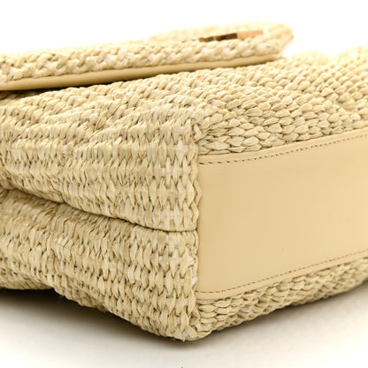 Saint Laurent Raffia Monogram Toy Loulou Chain Satchel Naturale 9 of 10