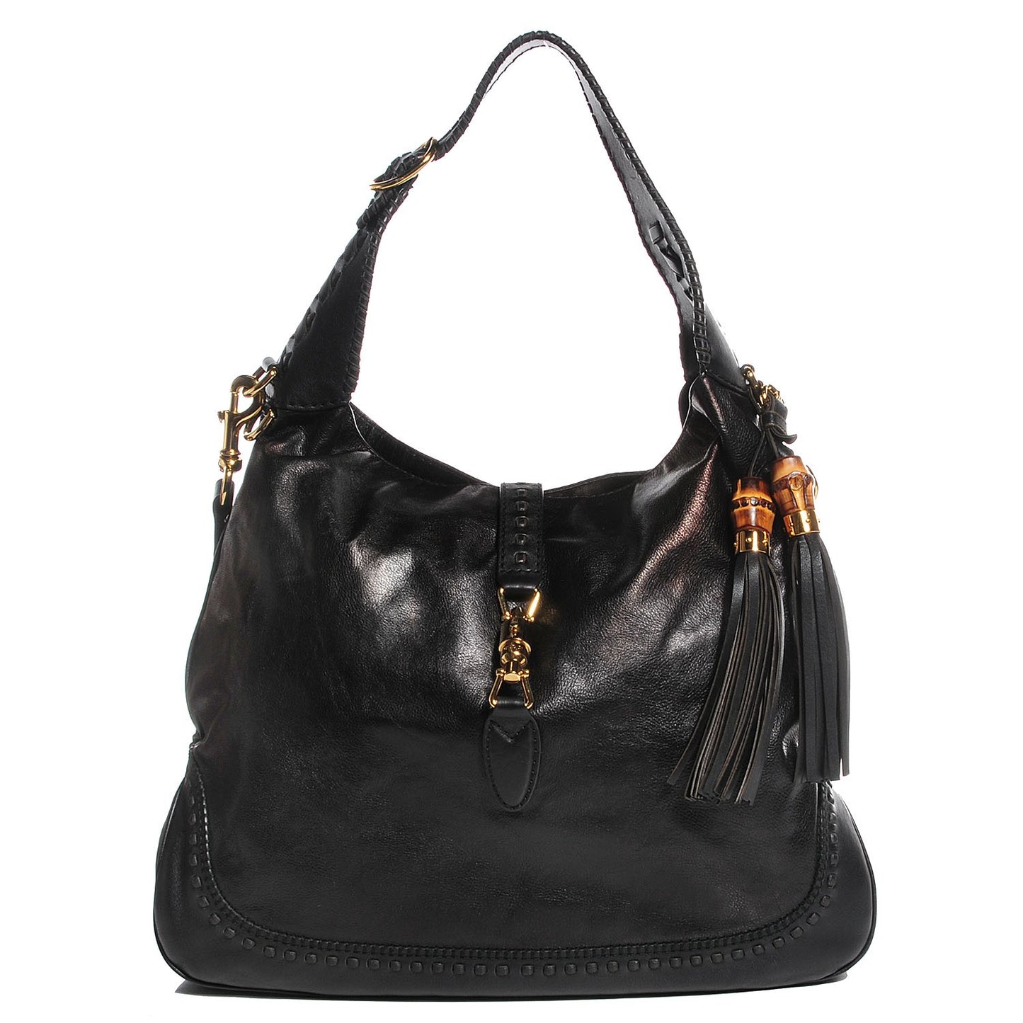 Calfskin Large New Jackie Hobo Black