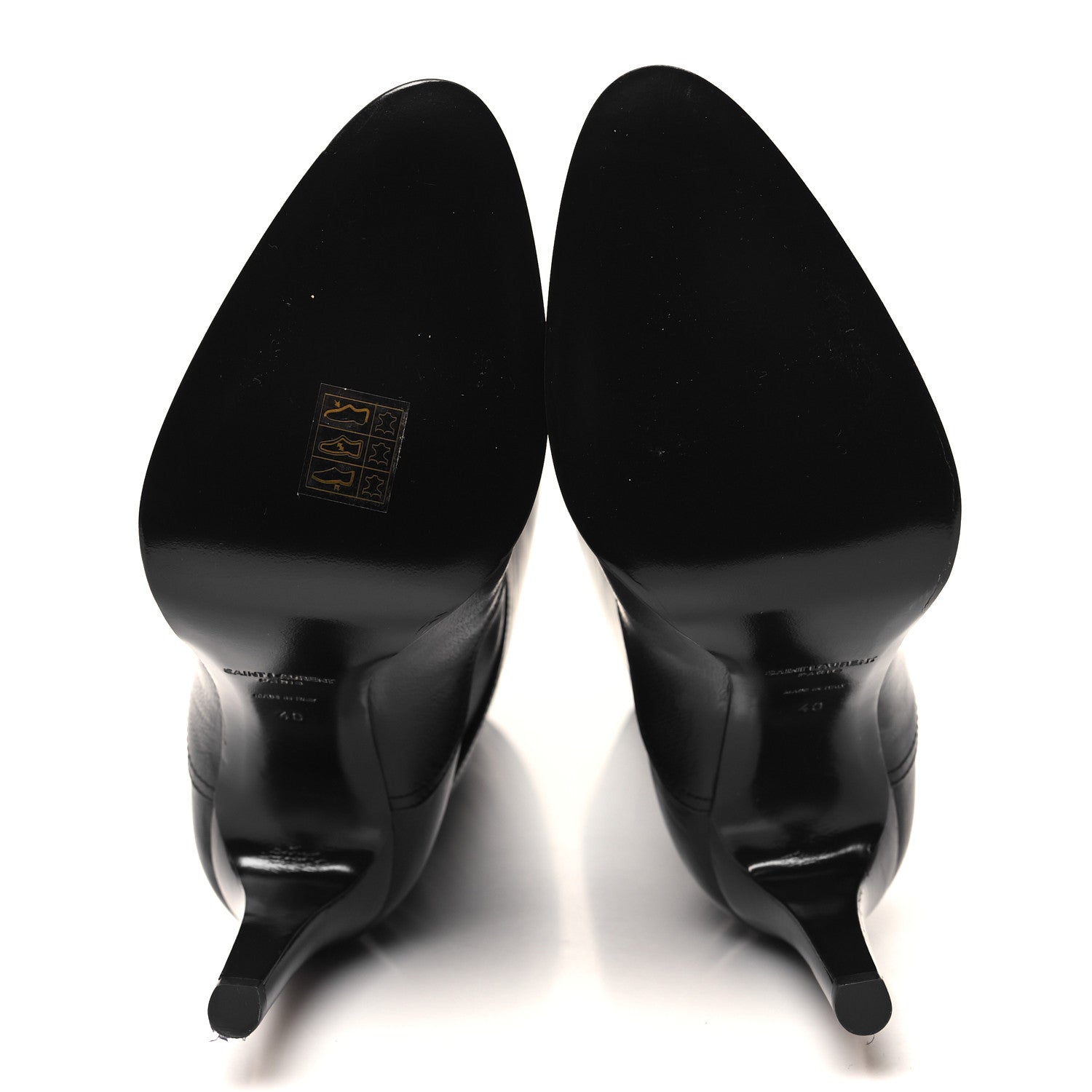 Saint Laurent Smooth Calfskin Linda 100 Knee High Boots 40 Black 5 of 7