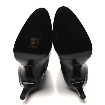 Saint Laurent Smooth Calfskin Linda 100 Knee High Boots 40 Black 5 of 7