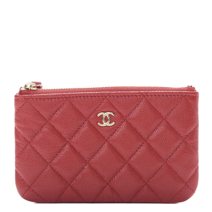 Chanel Shiny Caviar Quilted Small Cosmetic Case Red 1 of 8
