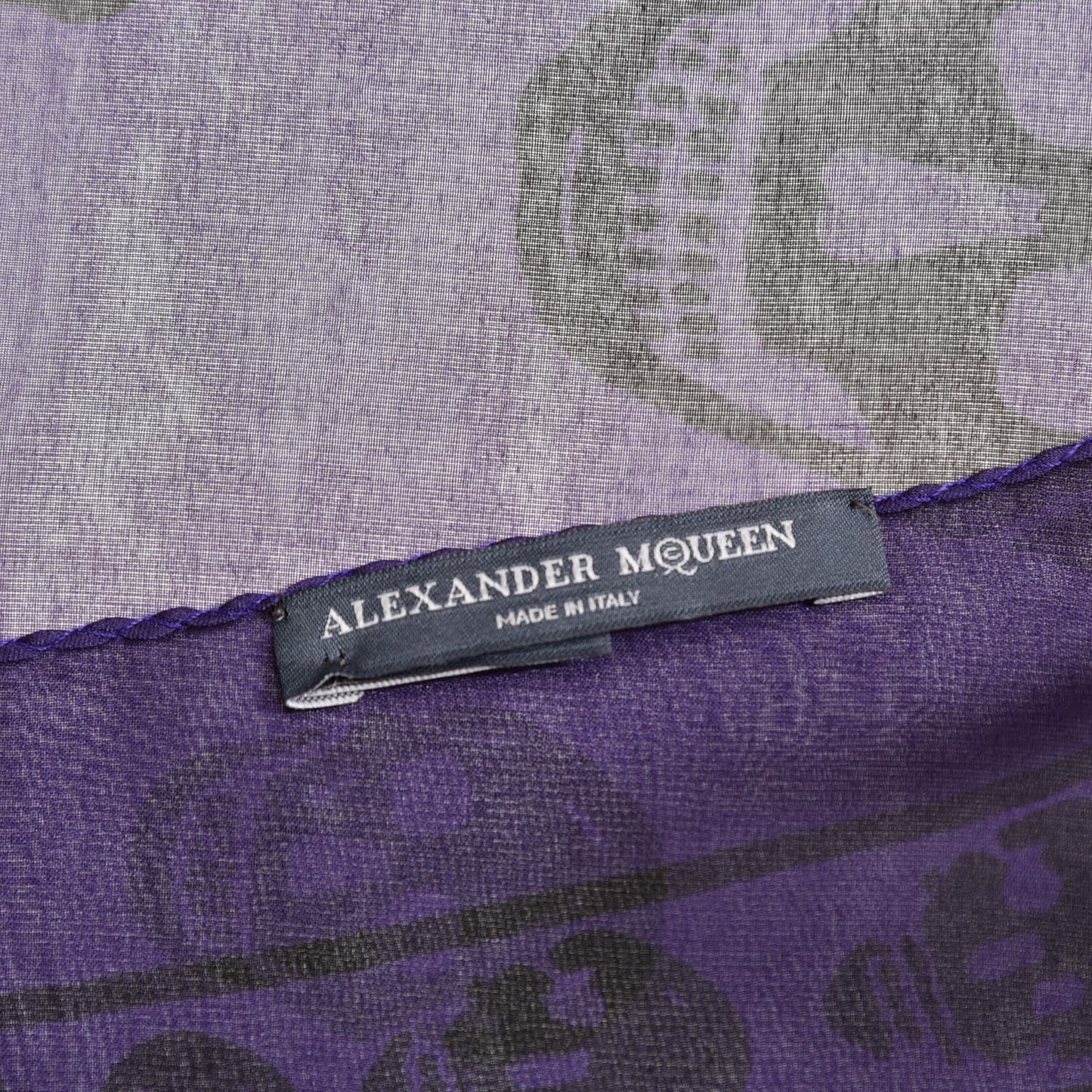 Wool Silk Cashmere Skull Scarf Purple
