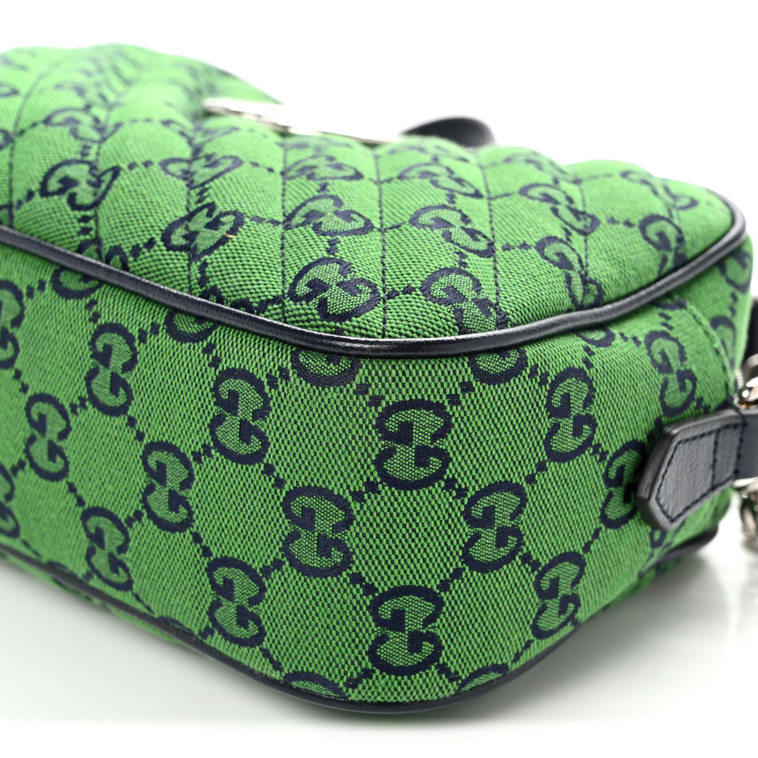 Gucci Monogram Multicolor Matelasse Diagonal Small GG Marmont Chain Shoulder Bag Green Blue 10 of 10