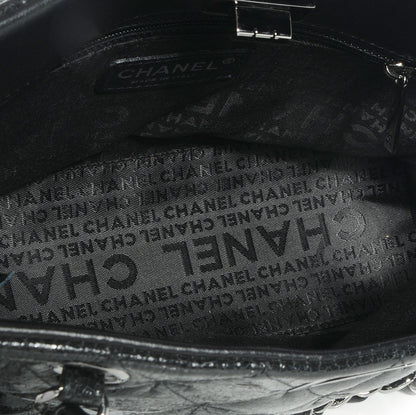Chanel Glazed Crackled Calfskin Small Reissue Tote Black 6 of 8