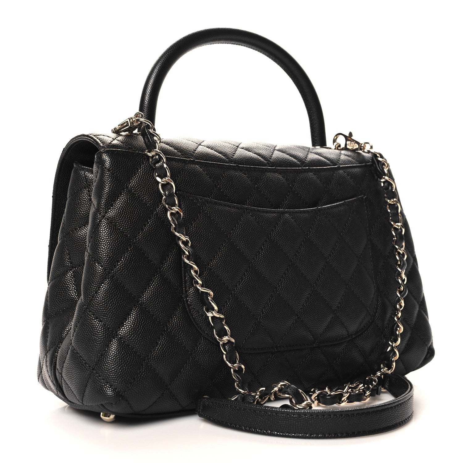 Chanel Caviar Quilted Small Coco Handle Flap Black 3 of 10