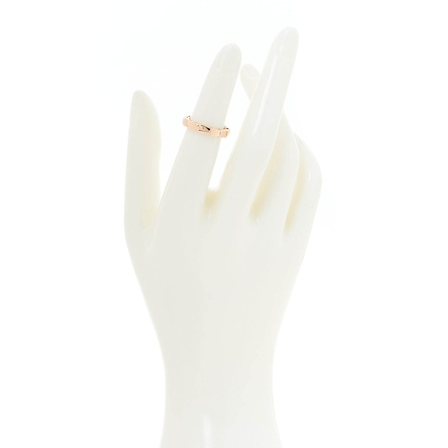 18K Rose Gold Serpenti Viper Band Ring 48 4.5