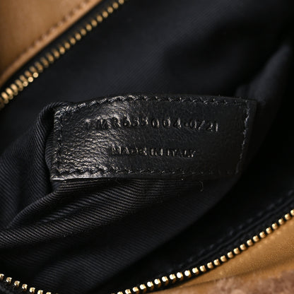 Saint Laurent Shearling Lambskin Quilted Sade Puffer Envelope Clutch Natural Brown 7 of 9