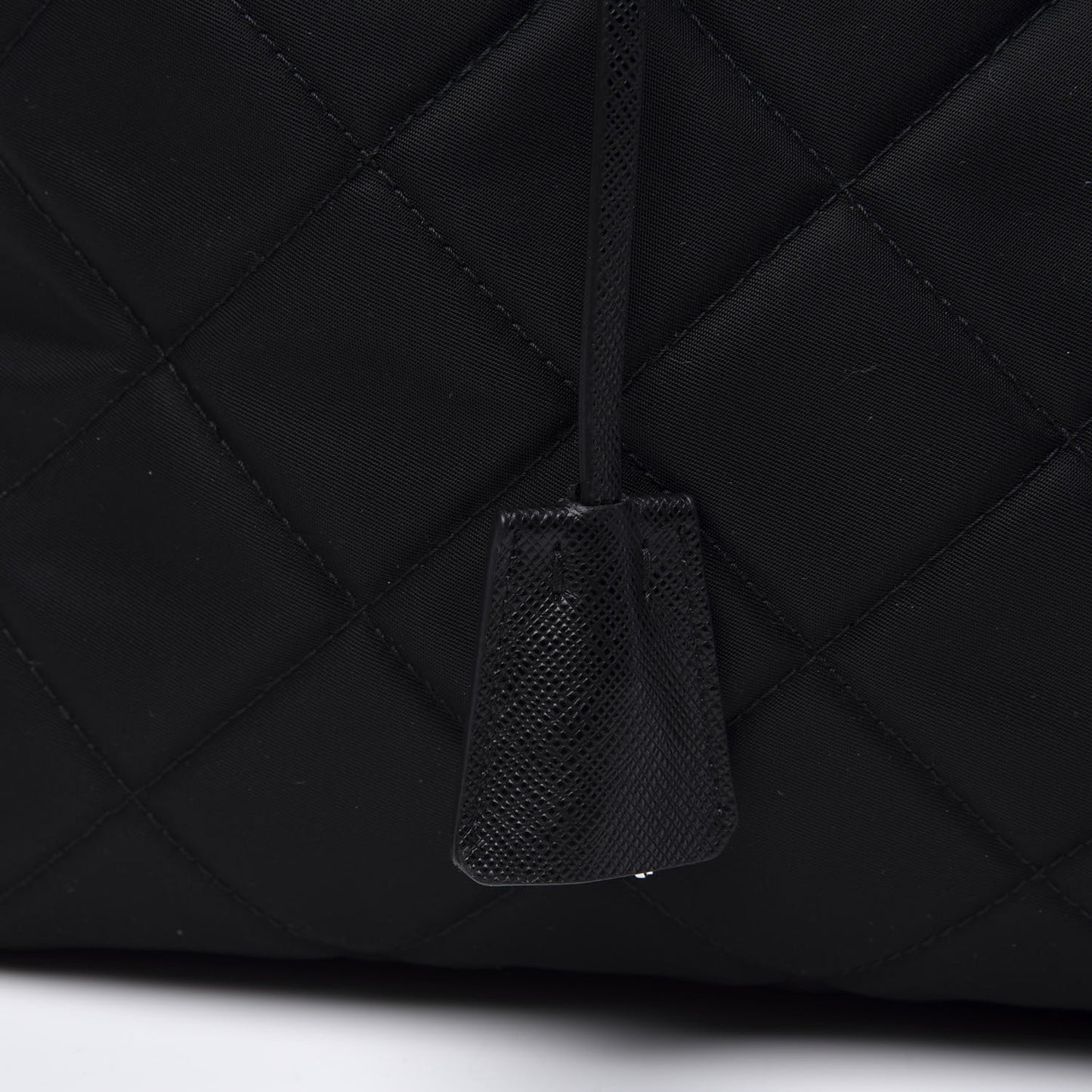 Nylon Tessuto Impuntu Quilted Shoulder Bag Black