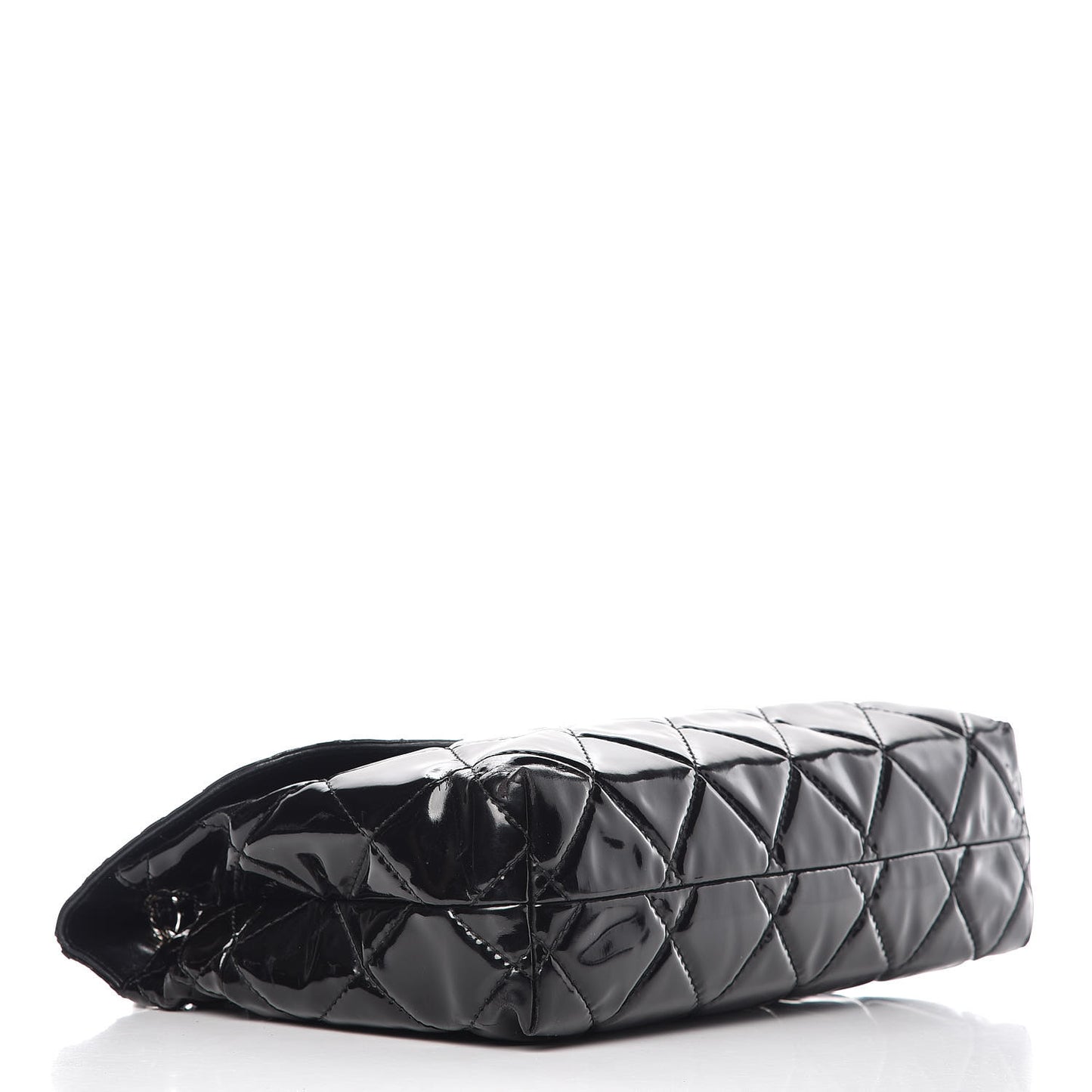 Vinyl Quilted In the Business Flap Bag Black