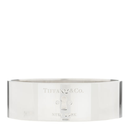 Tiffany Sterling Silver Diamond Wide Locks Bangle Bracelet 1 of 4